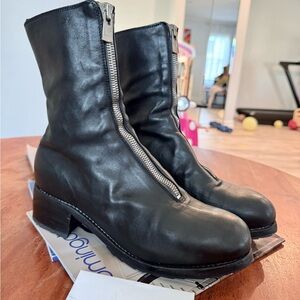 Guidi front zip mid leather boots